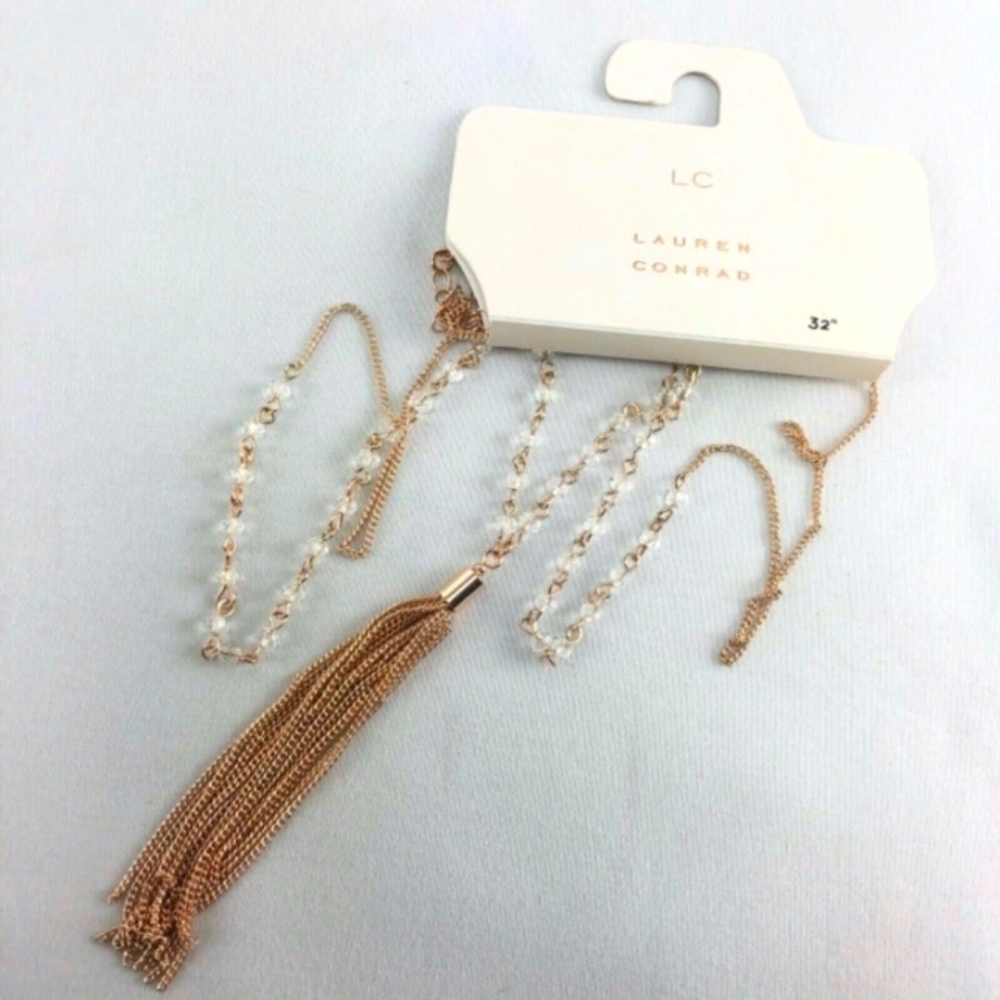Lauren Conrad New Copper-Tone Tassel 32" Necklace NWT